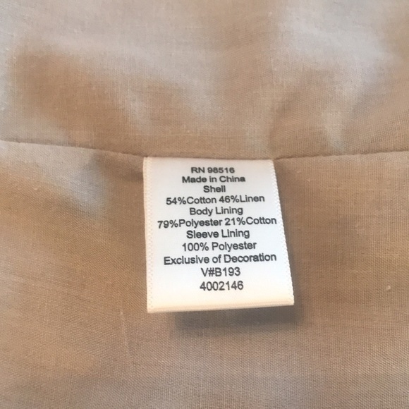 Coldwater Creek Taupe Linen Blend Blazer Size 12 - Picture 11 of 15